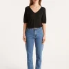 Montagut Flamed linen elbow sleeve t-shirt - Bonbon