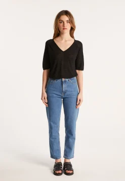 Montagut Flamed linen elbow sleeve t-shirt - Bonbon