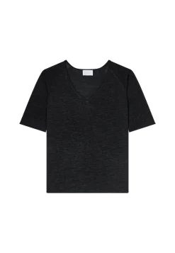 Montagut Flamed linen elbow sleeve t-shirt - Bonbon