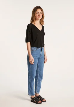 Montagut Flamed linen elbow sleeve t-shirt - Bonbon
