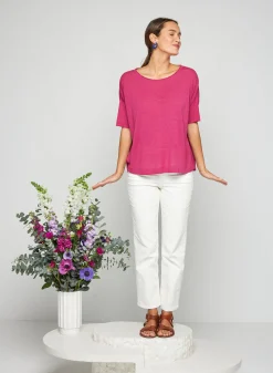 Montagut Flamed linen full sleeve elbow t-shirt - Taslim