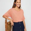 Montagut Flamed linen full sleeve elbow t-shirt - Taslim