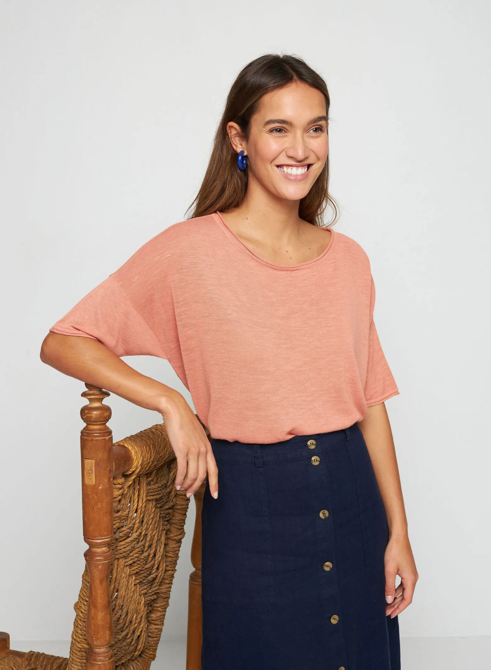 Montagut Flamed linen full sleeve elbow t-shirt - Taslim
