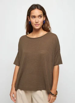 Montagut Flamed linen full sleeve elbow t-shirt - Taslim