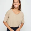 Montagut Flamed linen full sleeve elbow t-shirt - Taslim