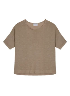 Montagut Flamed linen full sleeve elbow t-shirt - Taslim