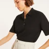 Montagut Flamed linen ribbed polo shirt - Petunia