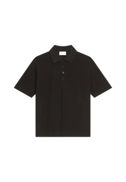 Montagut Flamed linen ribbed polo shirt - Petunia