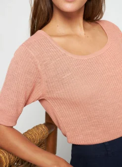 Montagut Flamed linen ribbed T-shirt - Tahissa
