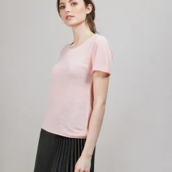 Montagut Flamed linen round neck T-shirt - Bang