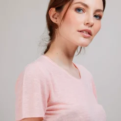 Montagut Flamed linen round neck T-shirt - Bang