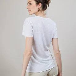 Montagut Flamed linen round neck T-shirt - Bang