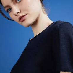 Montagut Flamed linen round neck T-shirt - Bang