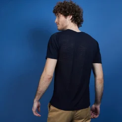 Montagut Flamed linen round neck T-shirt - Renaud