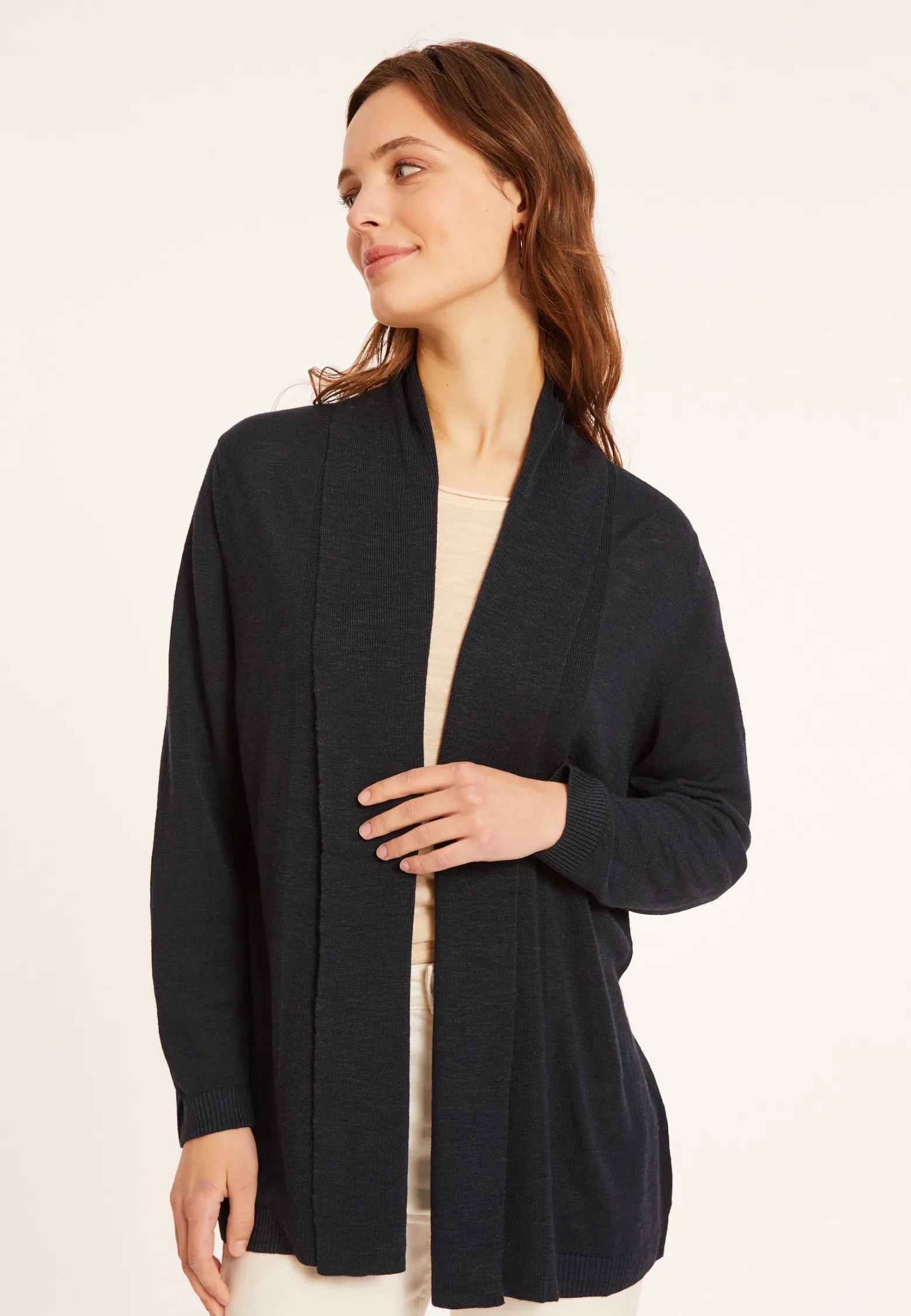 Montagut Flamed linen shawl collar cardigan - Maelle