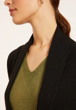 Montagut Flamed linen shawl collar cardigan - Maelle