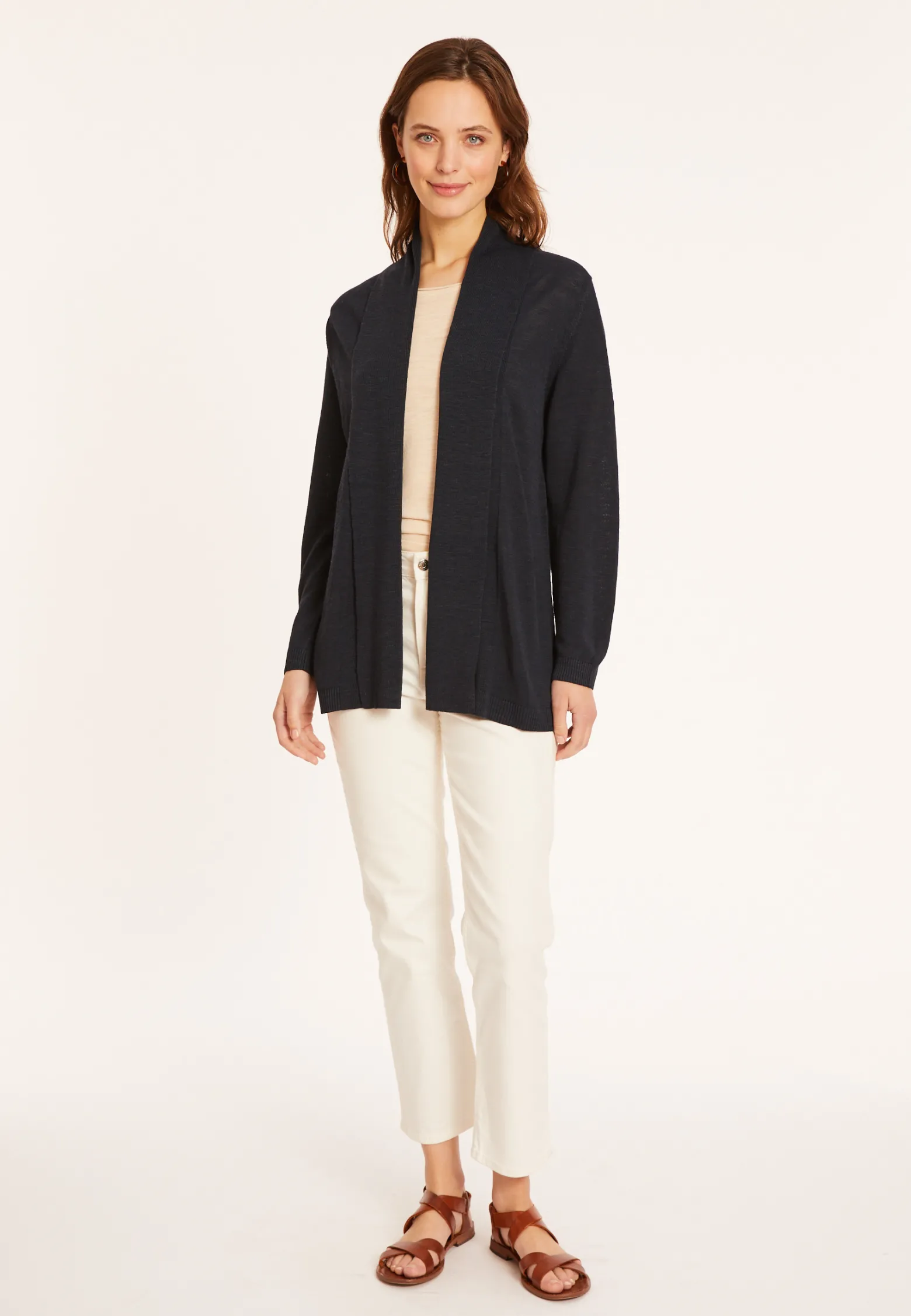 Montagut Flamed linen shawl collar cardigan - Maelle