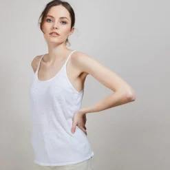 Montagut Flamed linen tank top - Bajah