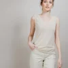 Montagut Flamed linen tank top - Boréal