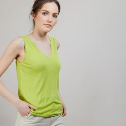 Montagut Flamed linen tank top - Boréal