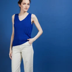 Montagut Flamed linen tank top - Boréal