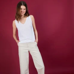Montagut Flamed linen tank top - Boréal