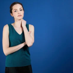 Montagut Flamed linen tank top - Boréal