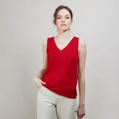 Montagut Flamed linen tank top - Boréal