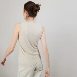 Montagut Flamed linen tank top - Boréal