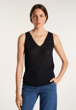 Montagut Flamed linen tank top - Boréal
