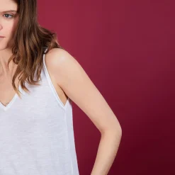 Montagut Flamed linen tank top - Boréal