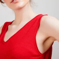 Montagut Flamed linen tank top - Boréal