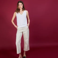 Montagut Flamed linen tank top - Boréal