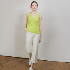 Montagut Flamed linen tank top - Boréal