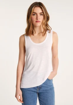 Montagut Flamed linen tank top - Maitena