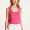 Montagut Flamed linen tank top - Maitena