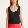 Montagut Flamed linen tank top - Maitena