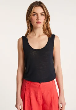 Montagut Flamed linen tank top - Maitena