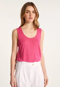 Montagut Flamed linen tank top - Maitena