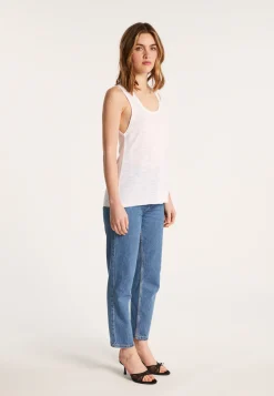 Montagut Flamed linen tank top - Maitena