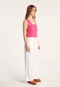 Montagut Flamed linen tank top - Maitena