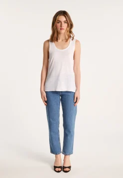 Montagut Flamed linen tank top - Maitena