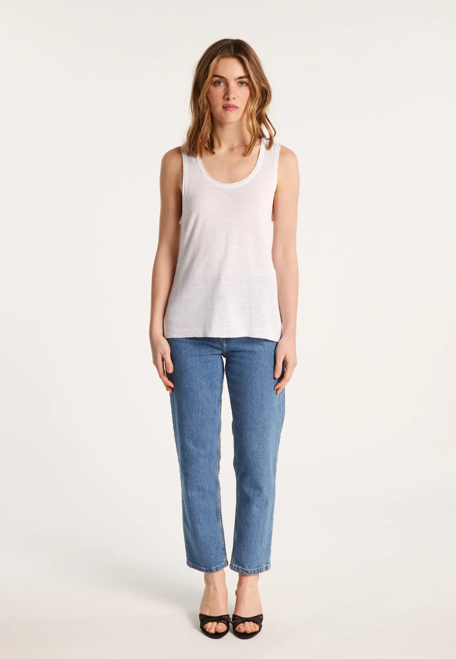 Montagut Flamed linen tank top - Maitena