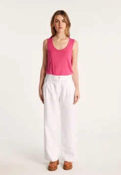 Montagut Flamed linen tank top - Maitena
