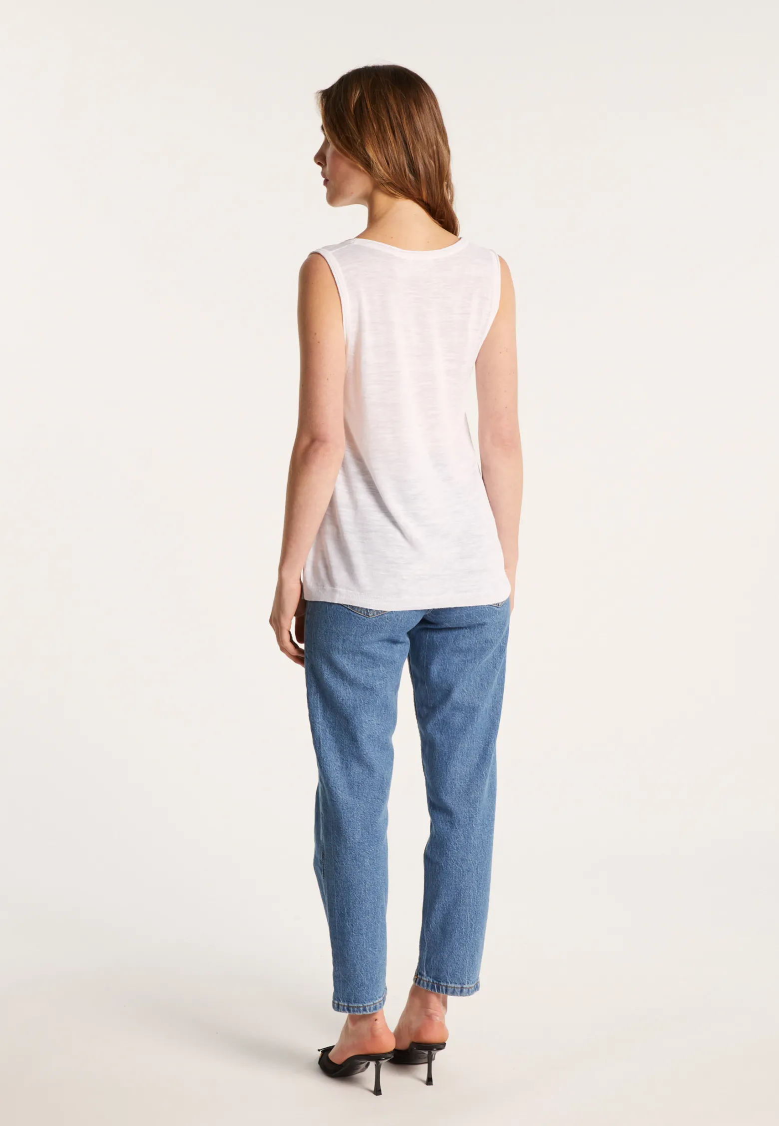 Montagut Flamed linen tank top - Maitena
