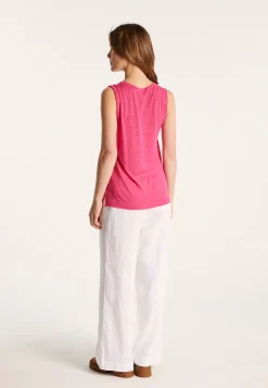Montagut Flamed linen tank top - Maitena