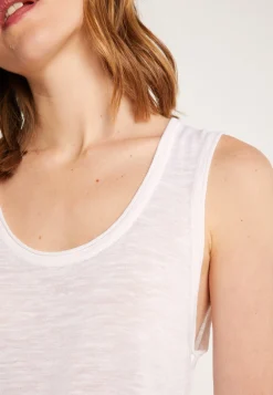 Montagut Flamed linen tank top - Maitena
