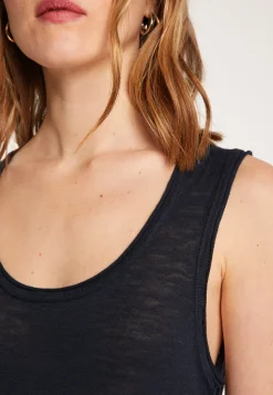 Montagut Flamed linen tank top - Maitena