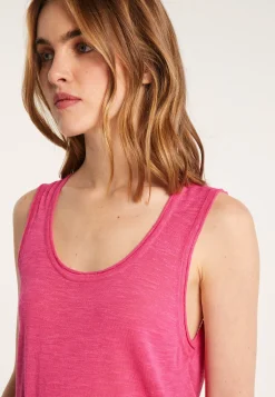 Montagut Flamed linen tank top - Maitena