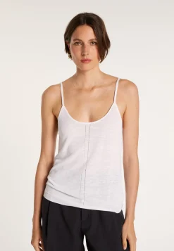 Montagut Flamed linen tank top - Mijas